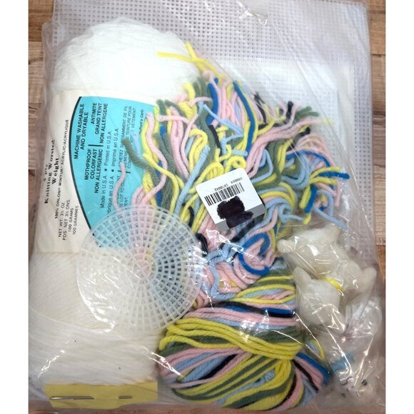 Mary Maxim Plastic Needlepoint Kit Lamb Organizer & Tissue Cover - Picture 5 of 6